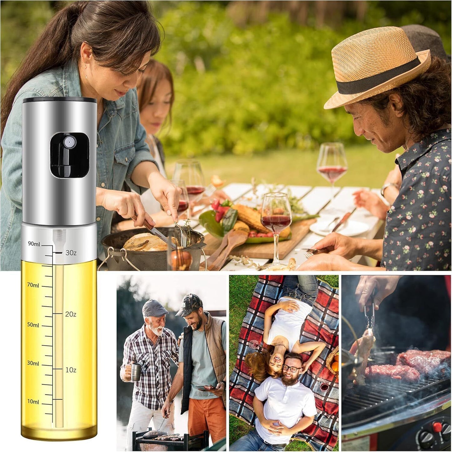 Olive Oil Sprayer Cooking BBQ Air Fryer Mister Spray  Fine Bottle Kitchen