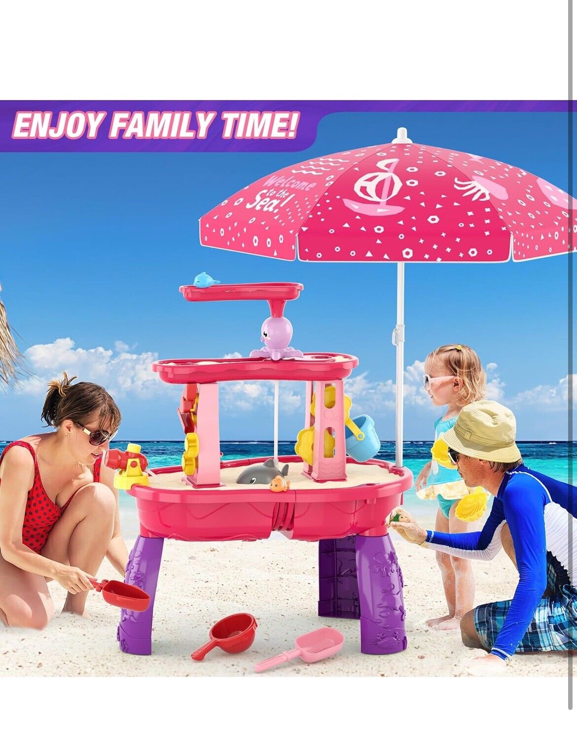 Water Table for Toddlers 3-5 with Umbrella/Water with umbrella & auto function