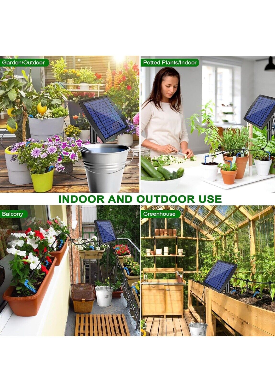 12 Timer Modes Solar Drip Irrigation System - Auto Drip Irrigation Kits with ...