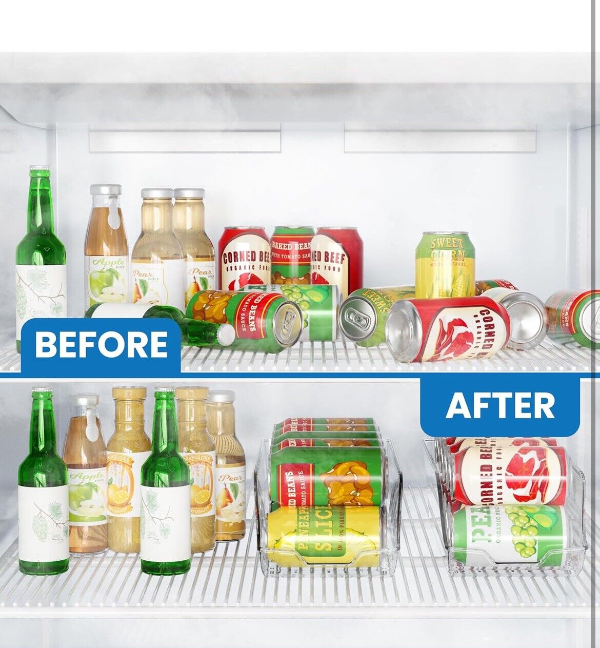 Utopia Kitchen Clear Soda Can Organizer - Fridge Pack of 4, 