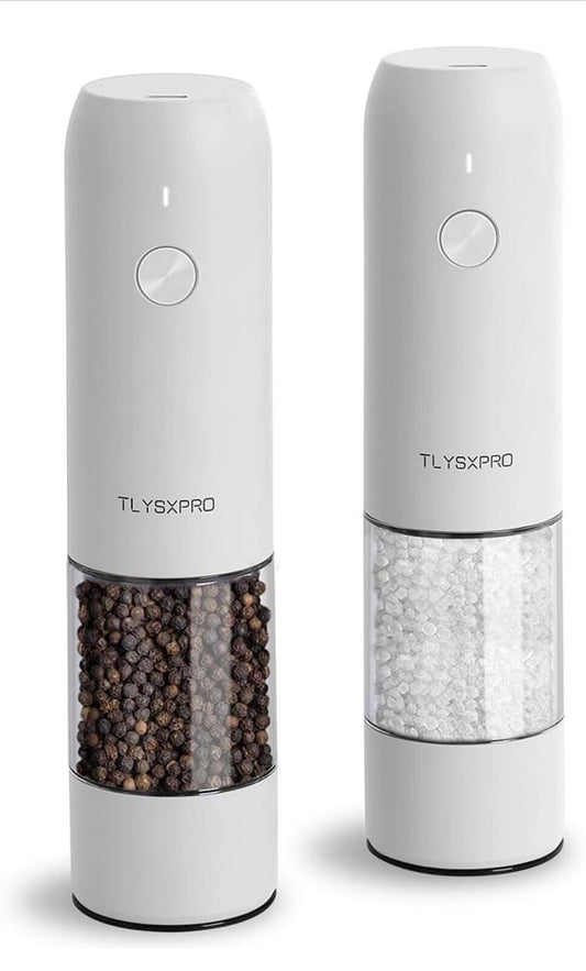 Electric Salt and Pepper Grinder Set, USB Rechargeable, Automatic Salt and Pe...