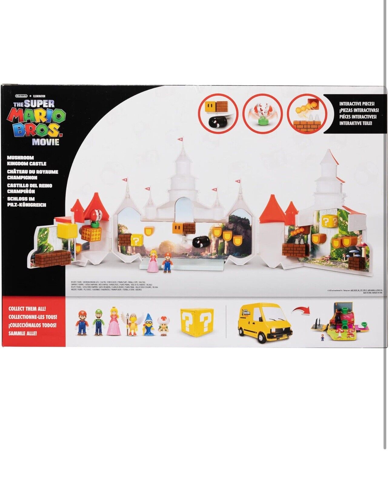 Super Mario Bros Mushroom Kingdom Castle Playset w/ Mini Mario and Peach Figure