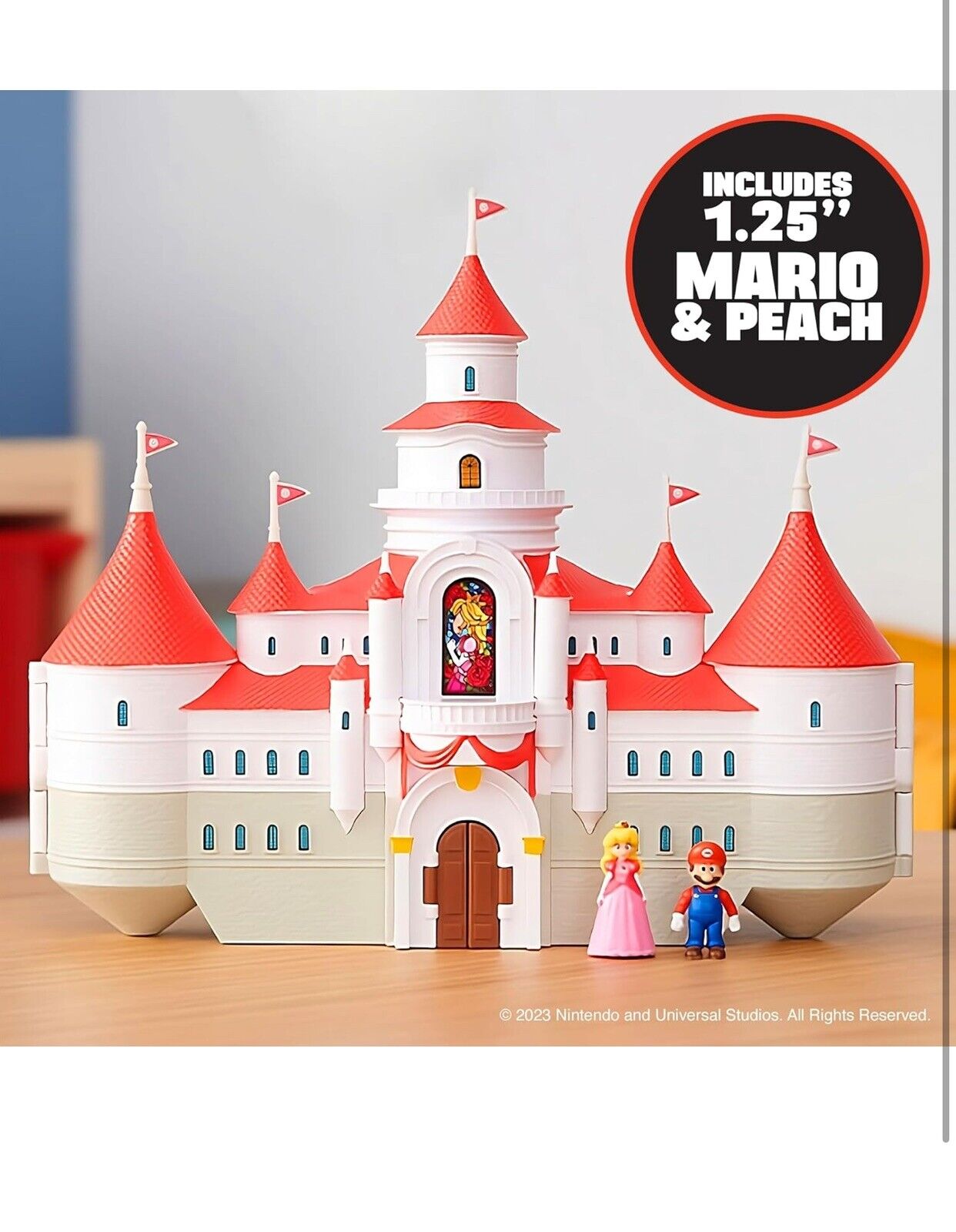 Super Mario Bros Mushroom Kingdom Castle Playset w/ Mini Mario and Peach Figure