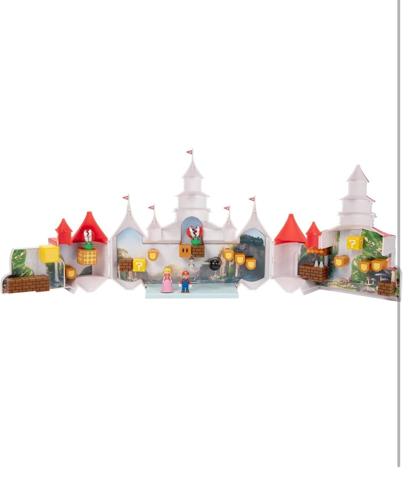 Super Mario Bros Mushroom Kingdom Castle Playset w/ Mini Mario and Peach Figure