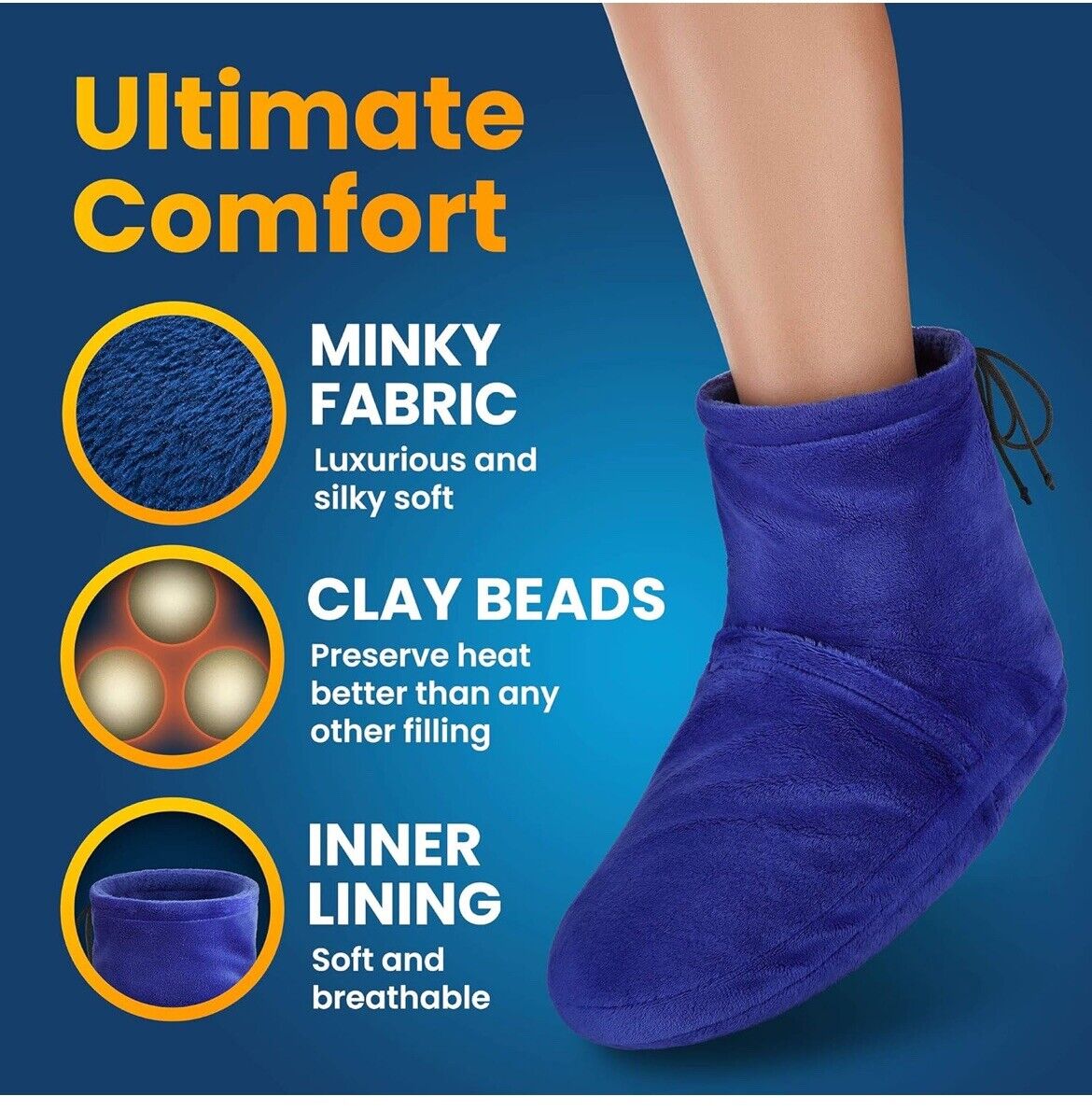 Microwaveable Booties and Feet Warmers Deep penetrating heat for relieving foot 