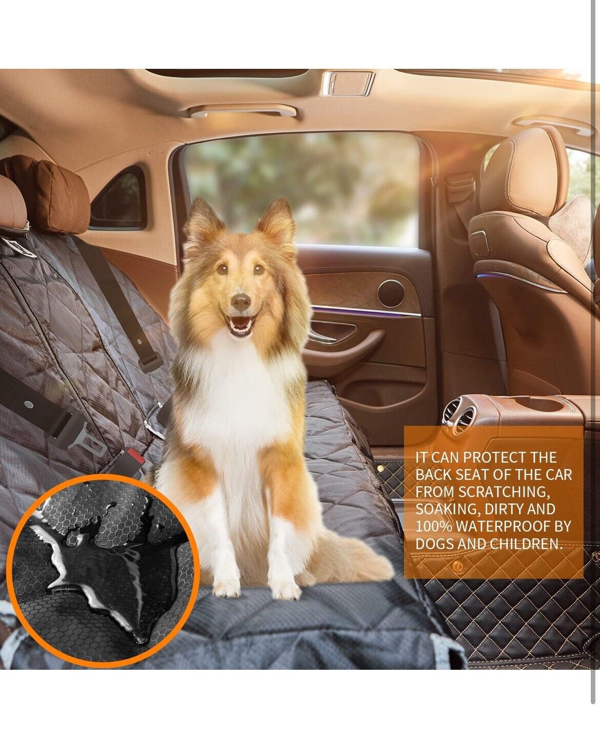 BRONZEMAN 100% Waterproof Bench Car Seat Cover Protector - Strong & and Nonslip