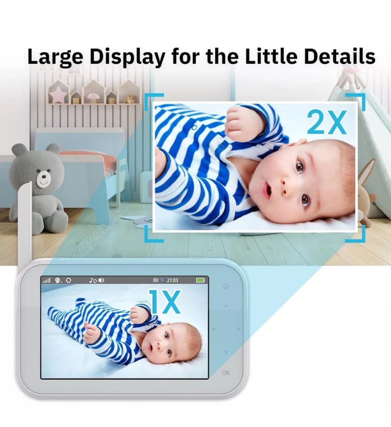 Baby Monitor, Video Baby Monitor with Camera Audio,Night Vision Video Baby Monit