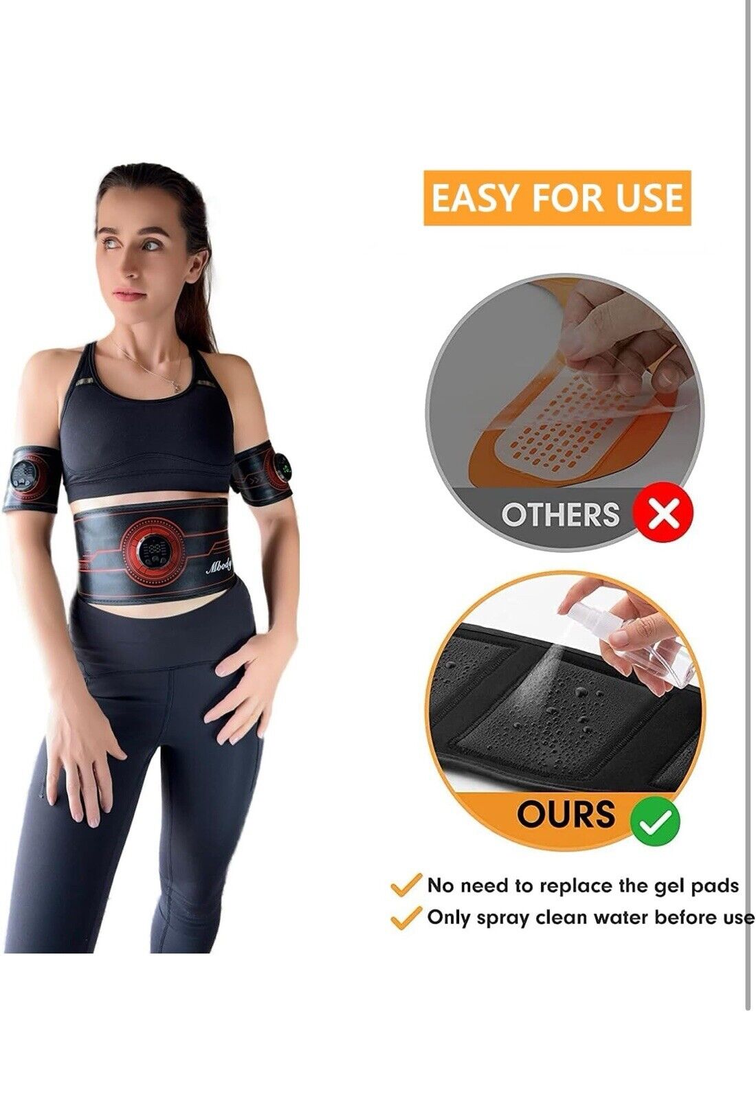 Fitness Workout Toner Abs Training Gear EMS Muscle Stimulator Massage Belt fo...