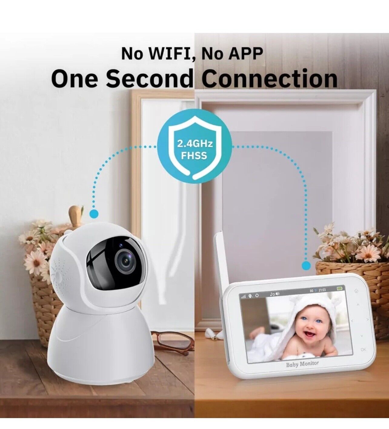 Baby Monitor, Video Baby Monitor with Camera Audio,Night Vision Video Baby Monit