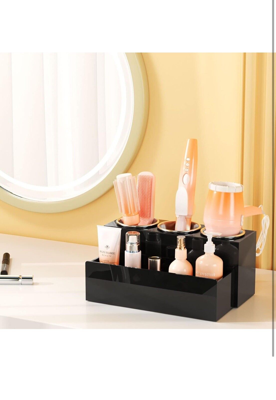 Hair Tool Organizer, Acrylic Hair Dryer and Styling Holder, Bathroom Countertop 