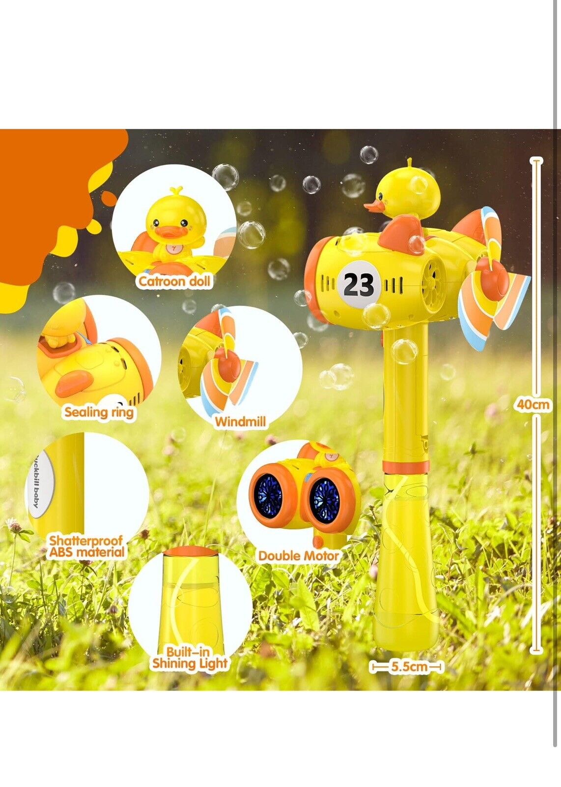 Kids Bubble Wand Double Hole Cartoon 20 Holes