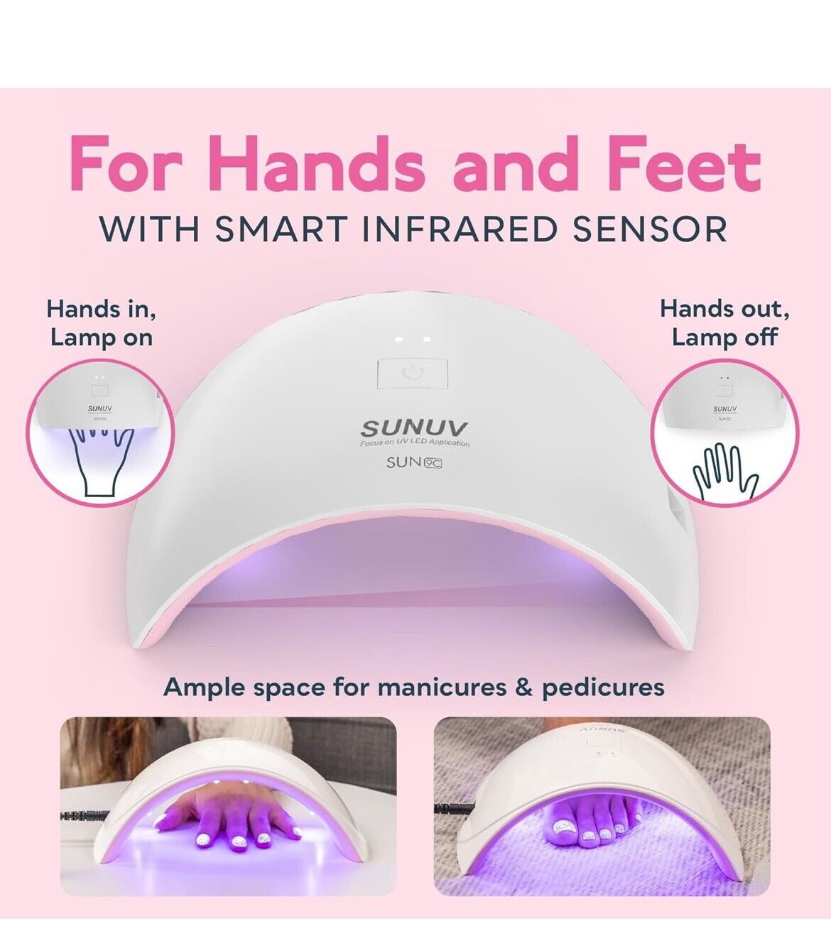 SUNUV UV LED Nail Lamp, Gel UV Light Nail Dryer for Gel Nail Polish Curing Lamp