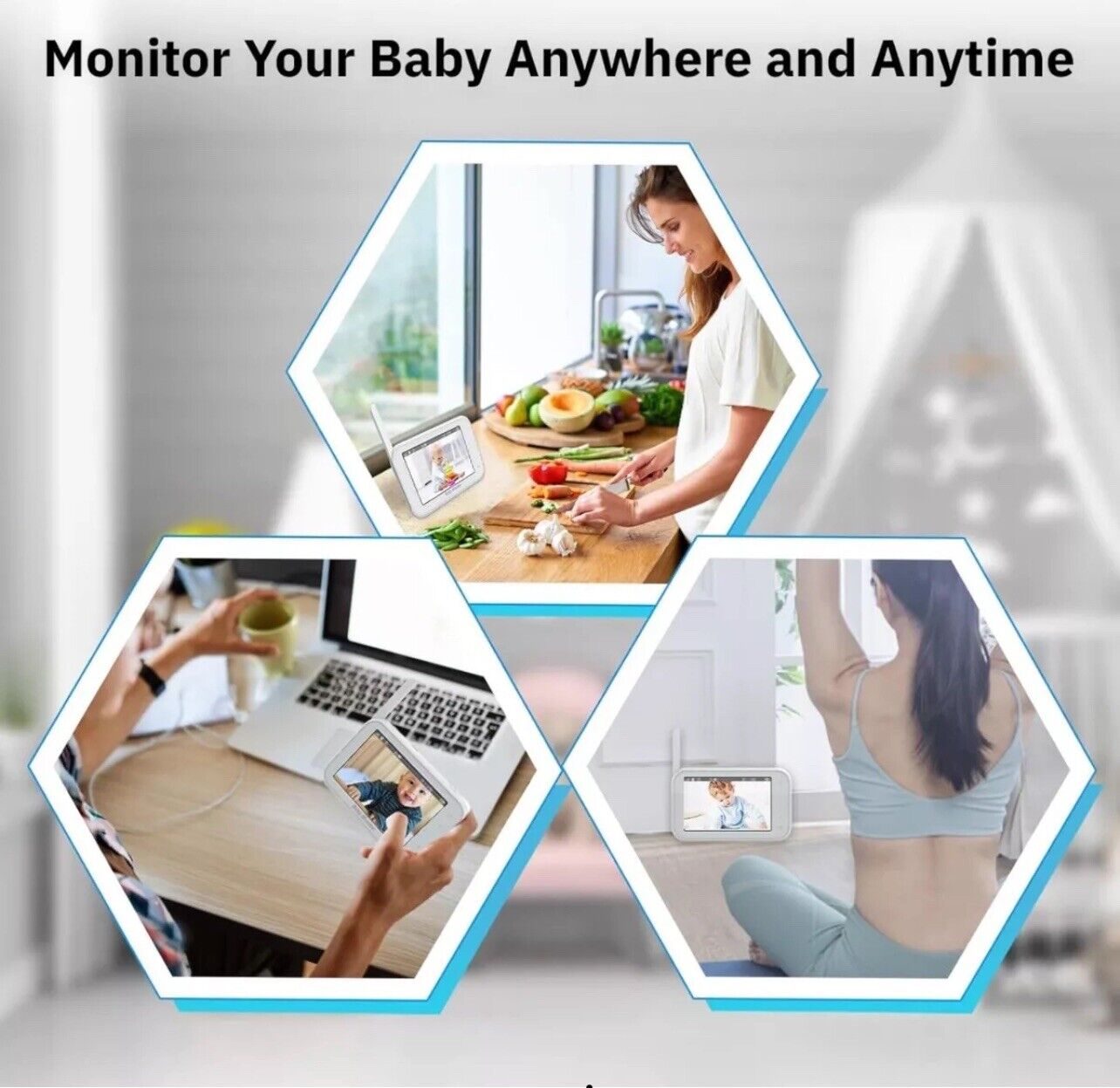 Baby Monitor, Video Baby Monitor with Camera Audio,Night Vision Video Baby Monit