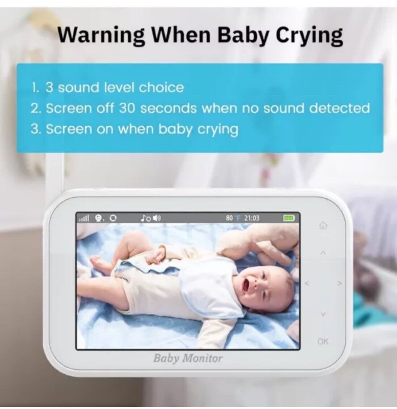 Baby Monitor, Video Baby Monitor with Camera Audio,Night Vision Video Baby Monit