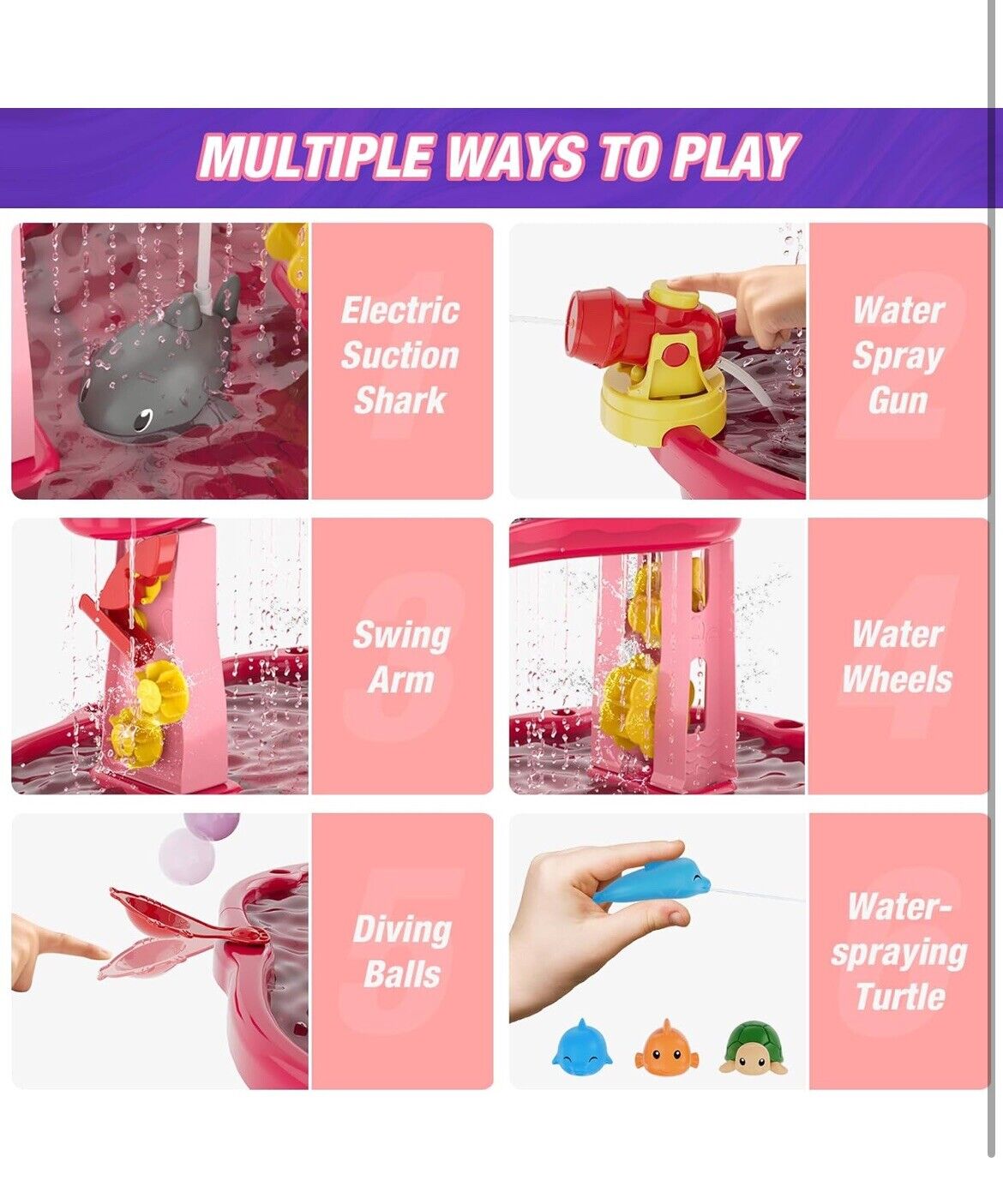 Water Table for Toddlers 3-5 with Umbrella/Water with umbrella & auto function