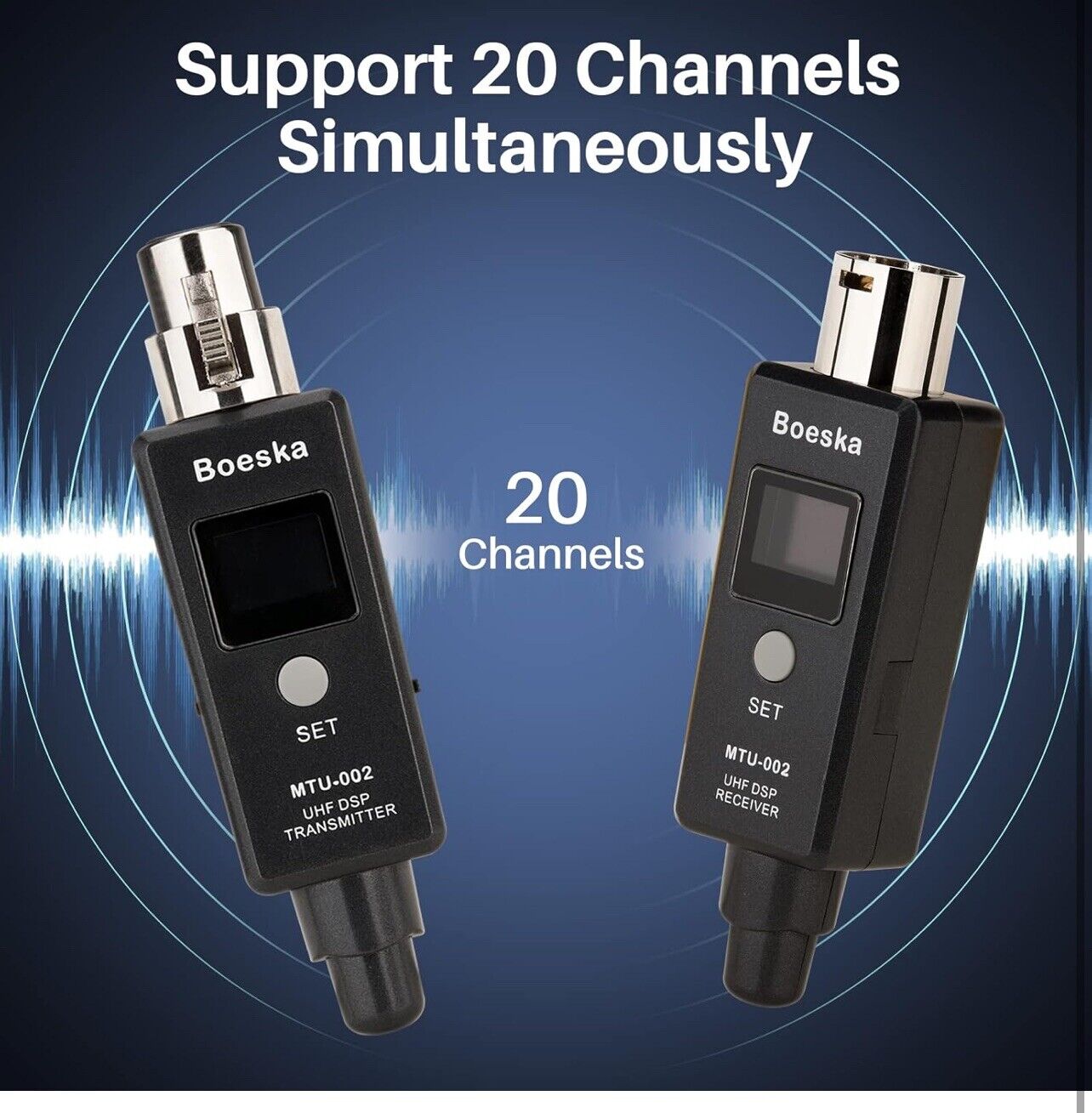 Wireless XLR Transmitter and Receiver, UHF XLR Adapter System for Dynamic