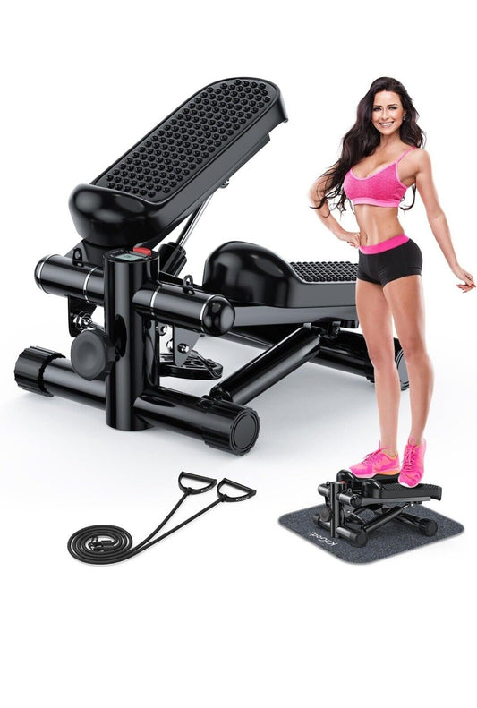 Mini Steppers for Exercise, Stair Stepper 330 lb Capacity with Resistance Bands