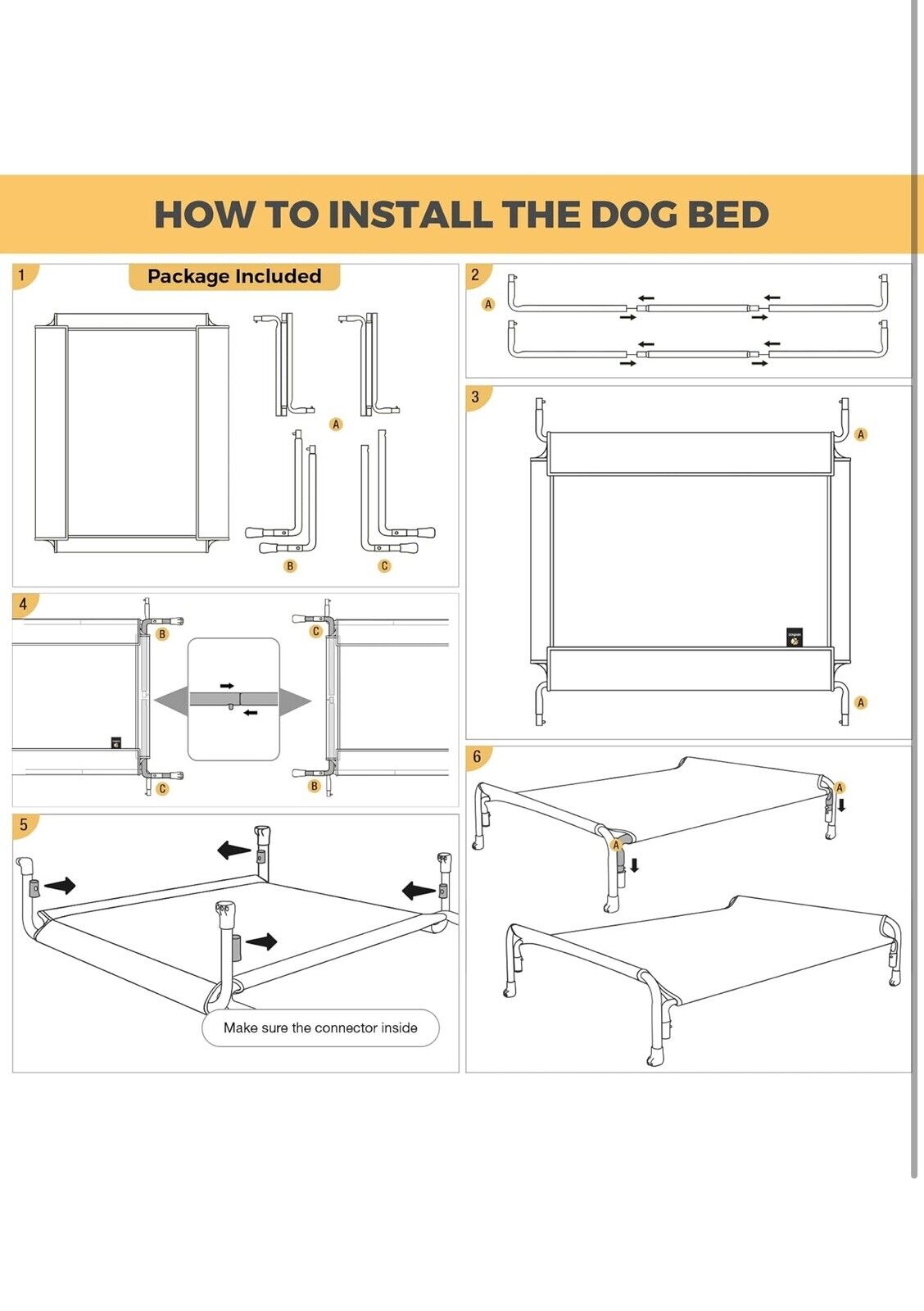 Elevated Dog Bed, Outdoor Raised Dog Cots Bed for Large Dogs, Cooling Camping El