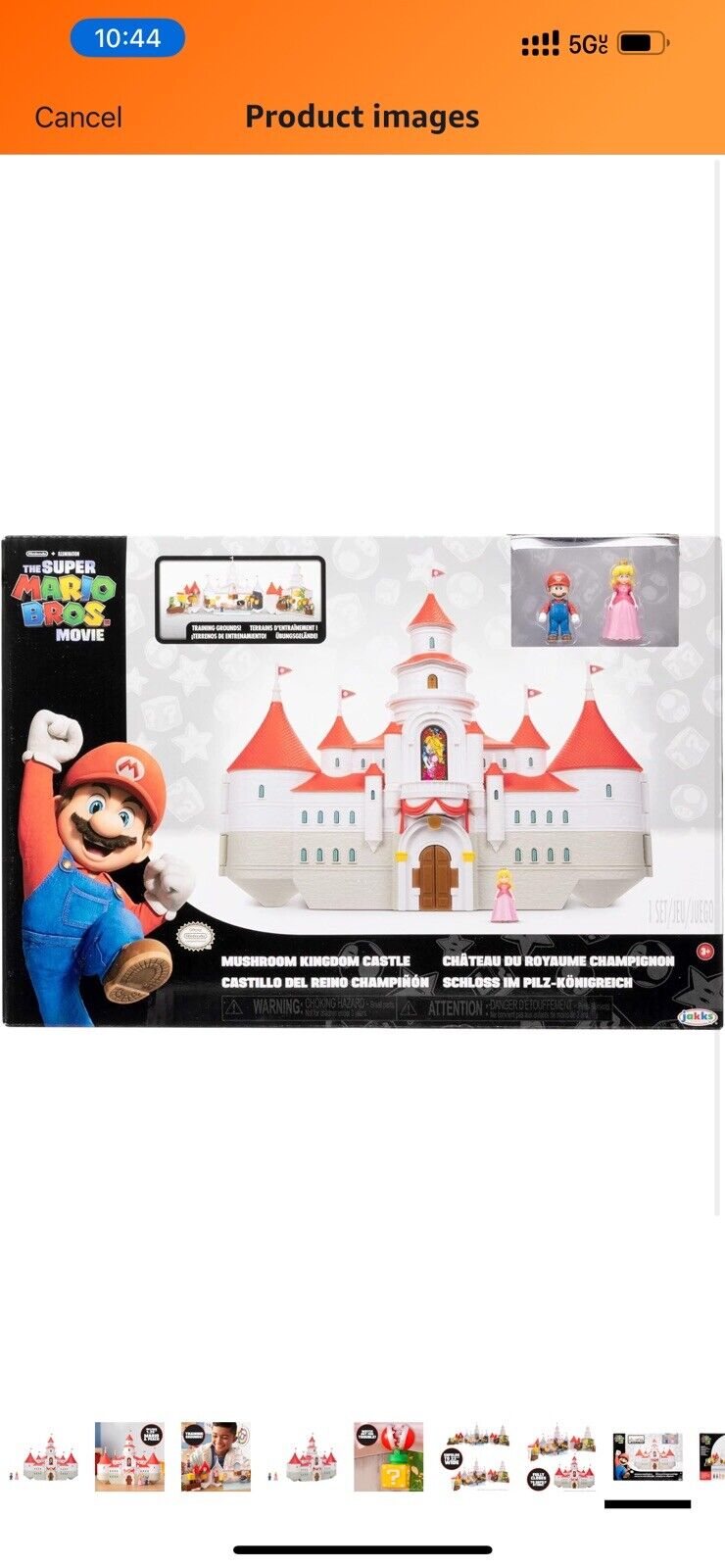 Super Mario Bros Mushroom Kingdom Castle Playset w/ Mini Mario and Peach Figure