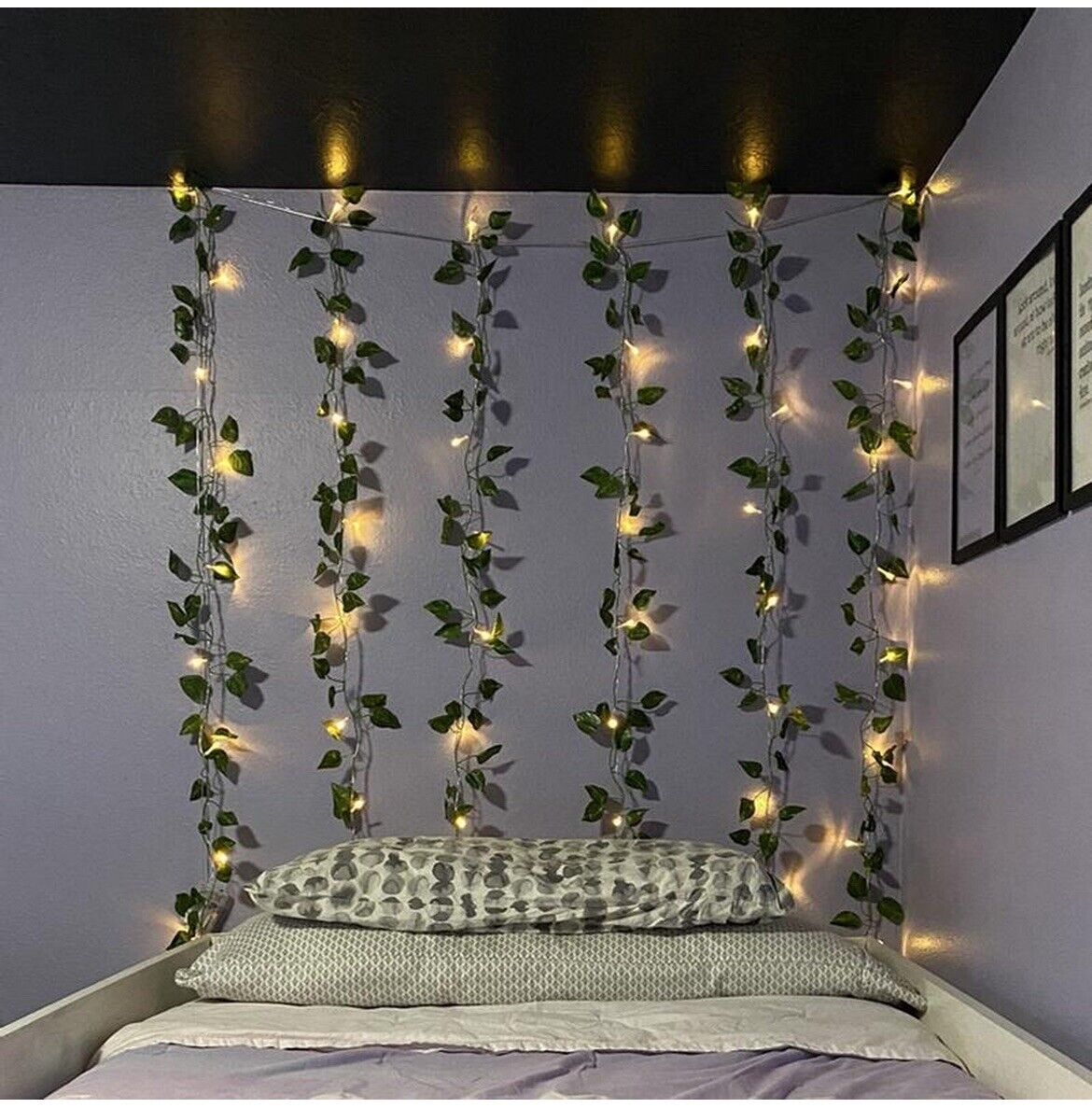 66-Light 3.5 x 5 ft Indoor Battery Operated LED Curtain Vine String Light