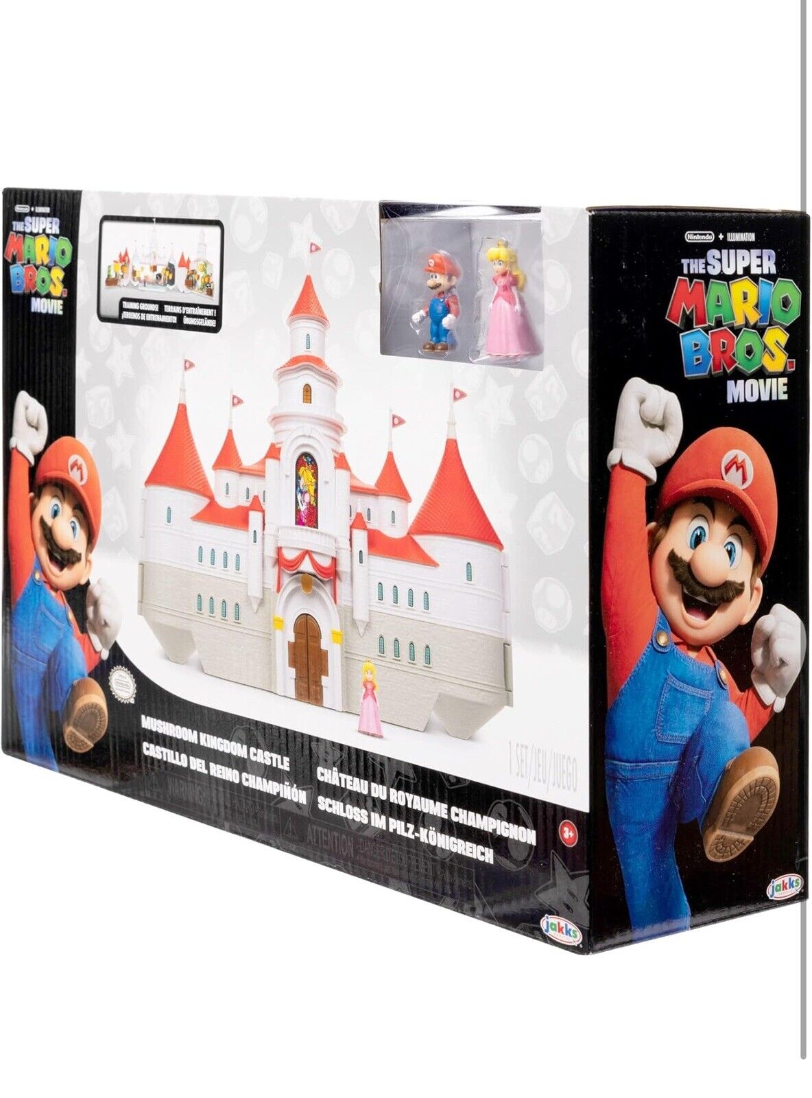 Super Mario Bros Mushroom Kingdom Castle Playset w/ Mini Mario and Peach Figure