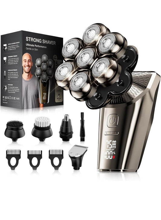 Head Shavers for Bald Men,  9 in 1 Head Shaving Kit, IPX7 Waterproof Rotary Shav