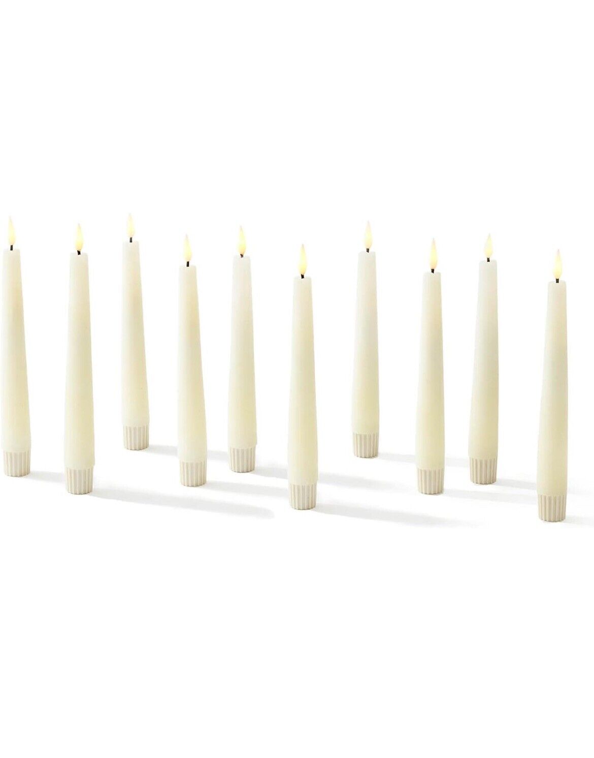 LampLust 7 Inch Flameless Taper Candles - Realistic 3D Flame with Wick,... 