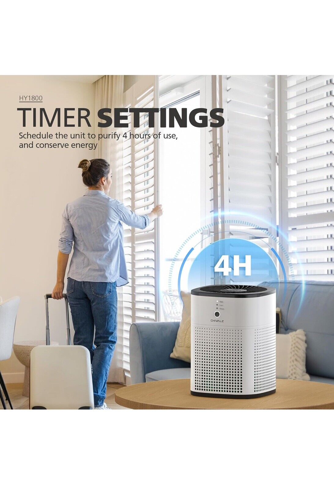 2 Pack CHIVALZ Air Purifiers for Bedroom, Air Purifiers for Home Bedroom, Quiet