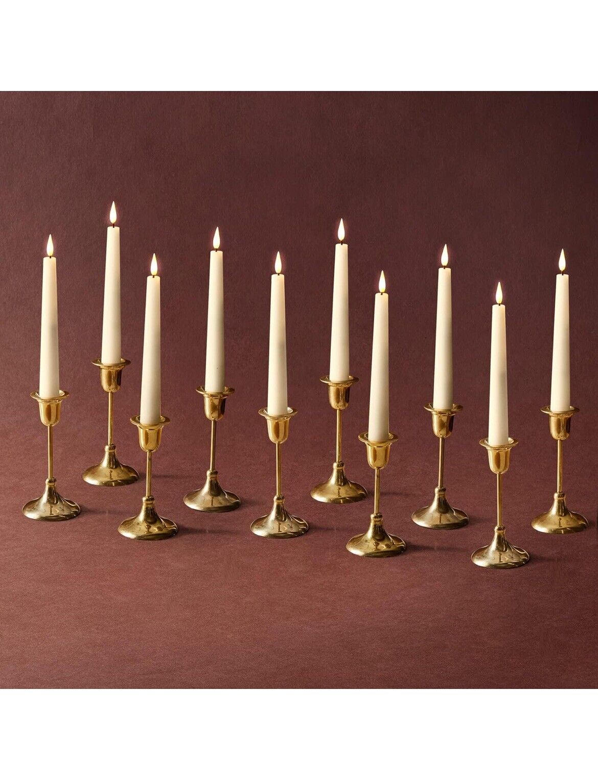 LampLust 7 Inch Flameless Taper Candles - Realistic 3D Flame with Wick,... 