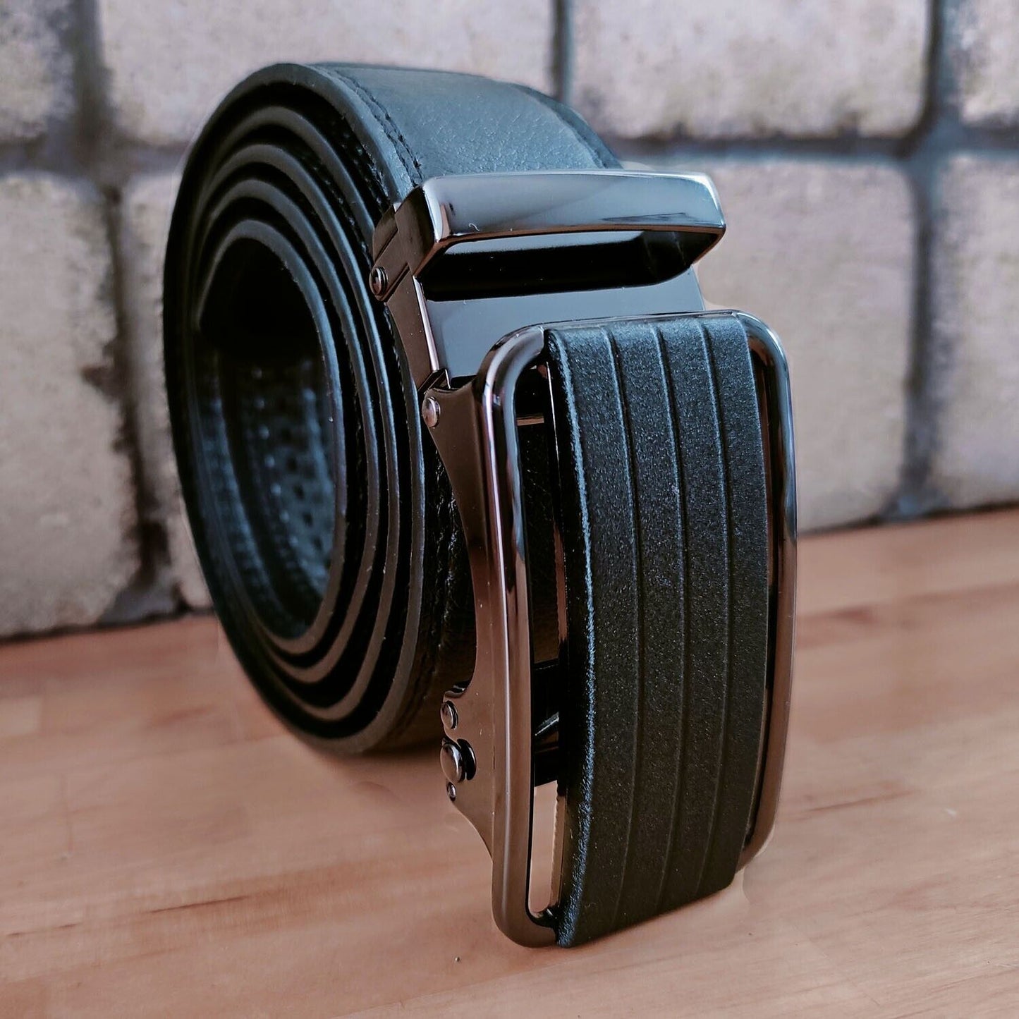 Men's Ratchet Belt Leather Mens Belt With Slide Buckle Ratchet Belts For Men USA